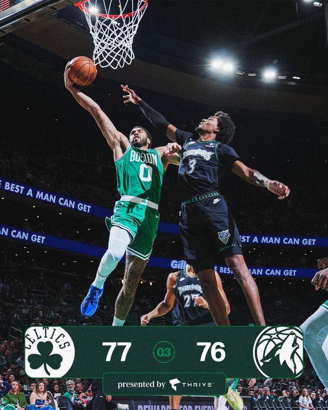 森林狼客场力克凯尔特人终结4连胜